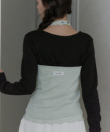 【GIUNON】hem mellow holter neck tops / ヘムメロウホルターネック