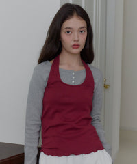 【GIUNON】hem mellow holter neck tops / ヘムメロウホルターネック