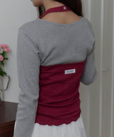 【GIUNON】hem mellow holter neck tops / ヘムメロウホルターネック