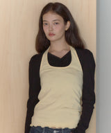 【GIUNON】hem mellow holter neck tops / ヘムメロウホルターネック