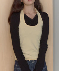 【GIUNON】hem mellow holter neck tops / ヘムメロウホルターネック