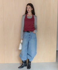 【GIUNON】hem mellow holter neck tops / ヘムメロウホルターネック