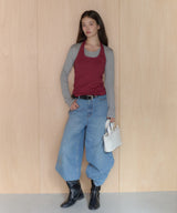 【GIUNON】hem mellow holter neck tops / ヘムメロウホルターネック