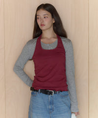 【GIUNON】hem mellow holter neck tops / ヘムメロウホルターネック