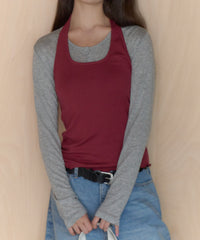 【GIUNON】hem mellow holter neck tops / ヘムメロウホルターネック