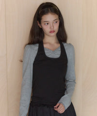 【GIUNON】hem mellow holter neck tops / ヘムメロウホルターネック