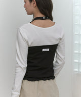 【GIUNON】hem mellow holter neck tops / ヘムメロウホルターネック