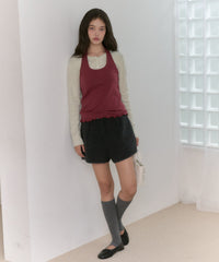 【GIUNON】hem mellow holter neck tops / ヘムメロウホルターネック