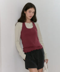 【GIUNON】hem mellow holter neck tops / ヘムメロウホルターネック