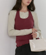 【GIUNON】hem mellow holter neck tops / ヘムメロウホルターネック