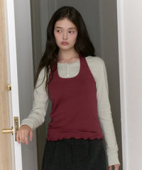 【GIUNON】hem mellow holter neck tops / ヘムメロウホルターネック