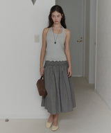 【GIUNON】hem mellow holter neck tops / ヘムメロウホルターネック