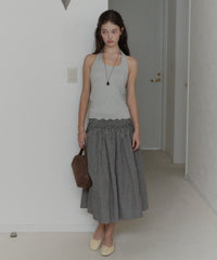 【GIUNON】hem mellow holter neck tops / ヘムメロウホルターネック
