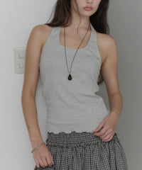 【GIUNON】hem mellow holter neck tops / ヘムメロウホルターネック