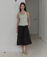 【GIUNON】hem mellow holter neck tops / ヘムメロウホルターネック