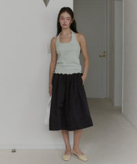 【GIUNON】hem mellow holter neck tops / ヘムメロウホルターネック