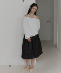 【GIUNON】hem mellow holter neck tops / ヘムメロウホルターネック