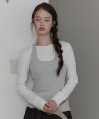 【GIUNON】hem mellow holter neck tops / ヘムメロウホルターネック