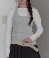 【GIUNON】hem mellow holter neck tops / ヘムメロウホルターネック