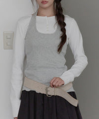【GIUNON】hem mellow holter neck tops / ヘムメロウホルターネック