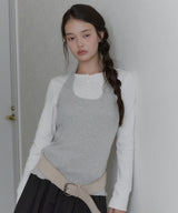 【GIUNON】hem mellow holter neck tops / ヘムメロウホルターネック