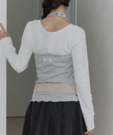 【GIUNON】hem mellow holter neck tops / ヘムメロウホルターネック