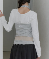 【GIUNON】hem mellow holter neck tops / ヘムメロウホルターネック