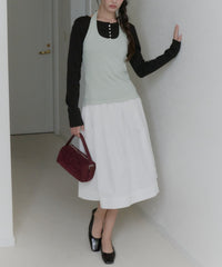 【GIUNON】hem mellow holter neck tops / ヘムメロウホルターネック