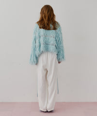 【J1U by LA BELLE ETUDE】フロント裾ZIPチュールフリルデザインパンツ