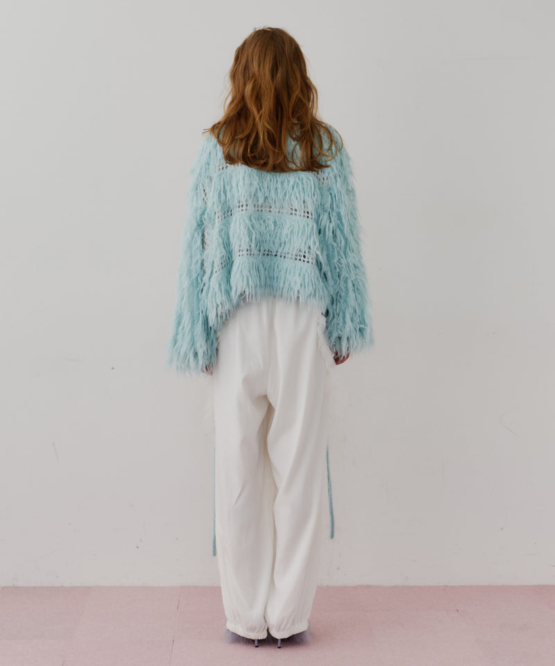 【J1U by LA BELLE ETUDE】フロント裾ZIPチュールフリルデザインパンツ