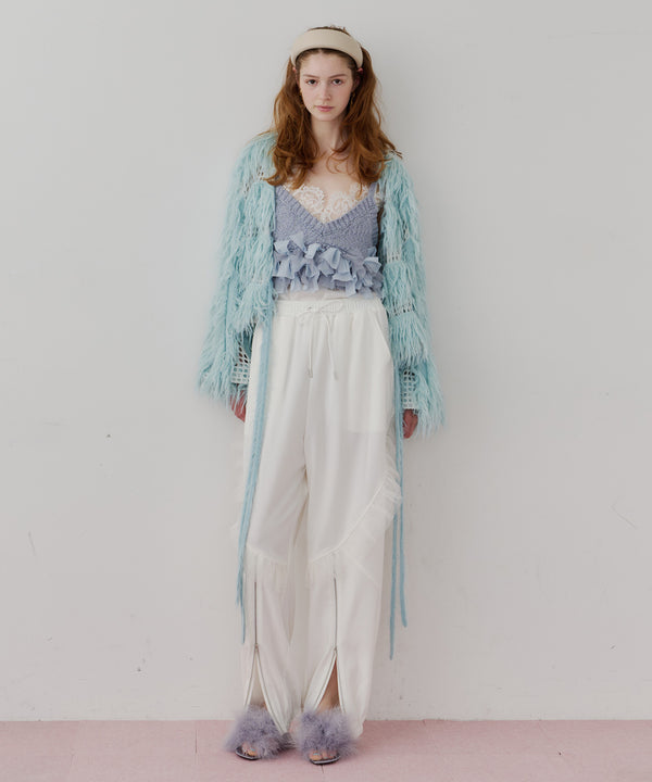 【J1U by LA BELLE ETUDE】フロント裾ZIPチュールフリルデザインパンツ