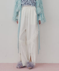 【J1U by LA BELLE ETUDE】フロント裾ZIPチュールフリルデザインパンツ