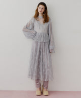 【J1U by LA BELLE ETUDE】vintage調ストライプフラワー総レースドレスOP