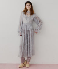 【J1U by LA BELLE ETUDE】vintage調ストライプフラワー総レースドレスOP