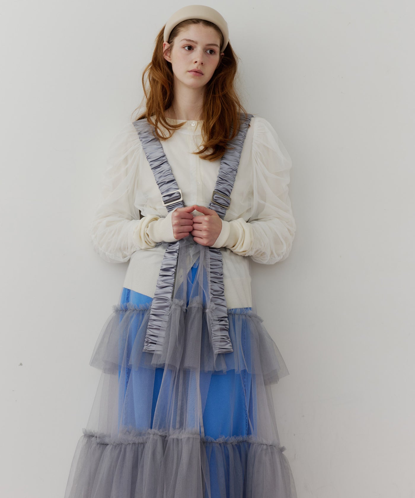 シースルーボリュームチュールデザインジレ 予約】【J1U by LA BELLE ETUDE】シースルーボリュームチュール