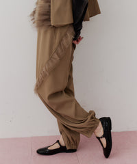 【J1U by LA BELLE ETUDE】フロント裾ZIPチュールフリルデザインパンツ