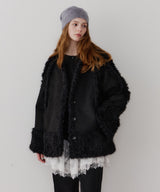 【予約】【J1U by LA BELLE ETUDE】ノーカラームートンライクボンディングコート