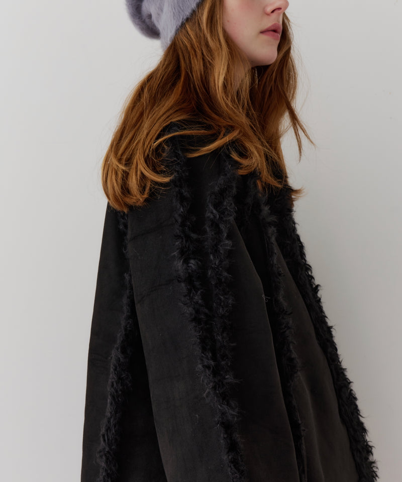 【予約】【J1U by LA BELLE ETUDE】ノーカラームートンライクボンディングコート