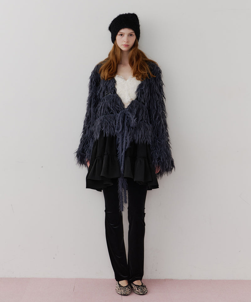 【J1U by LA BELLE ETUDE】2WAYループフェザー×かぎあみニット