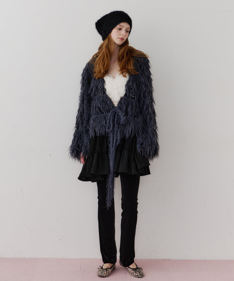 【J1U by LA BELLE ETUDE】2WAYループフェザー×かぎあみニット