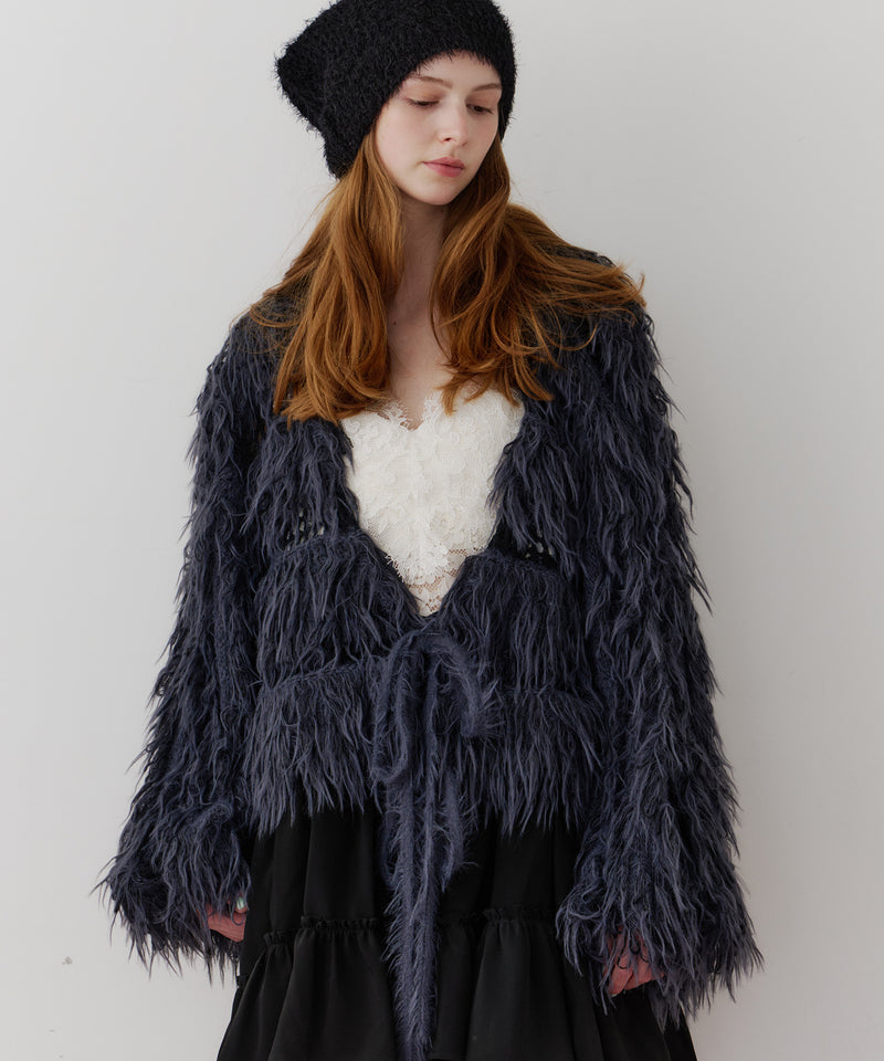 【J1U by LA BELLE ETUDE】2WAYループフェザー×かぎあみニット