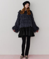 【J1U by LA BELLE ETUDE】2WAYループフェザー×かぎあみニット