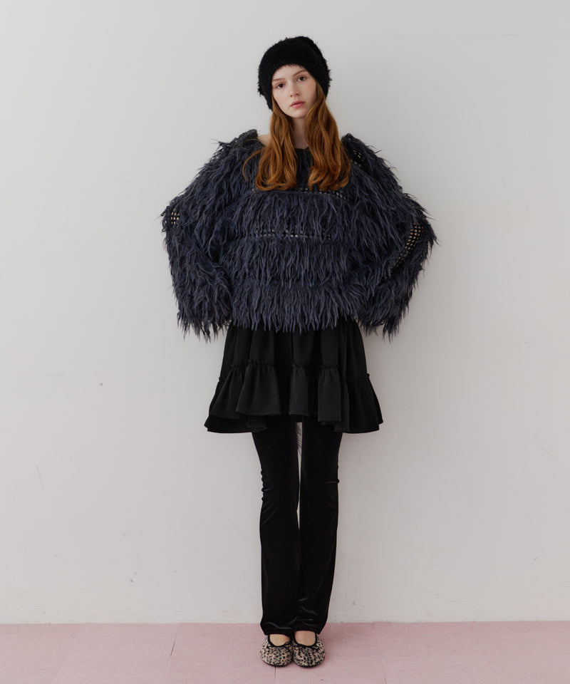 【J1U by LA BELLE ETUDE】2WAYループフェザー×かぎあみニット