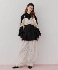 【一部カラー予約】【J1U by LA BELLE ETUDE】裾レースチュールバルーンパンツ