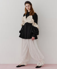 【一部カラー予約】【J1U by LA BELLE ETUDE】裾レースチュールバルーンパンツ