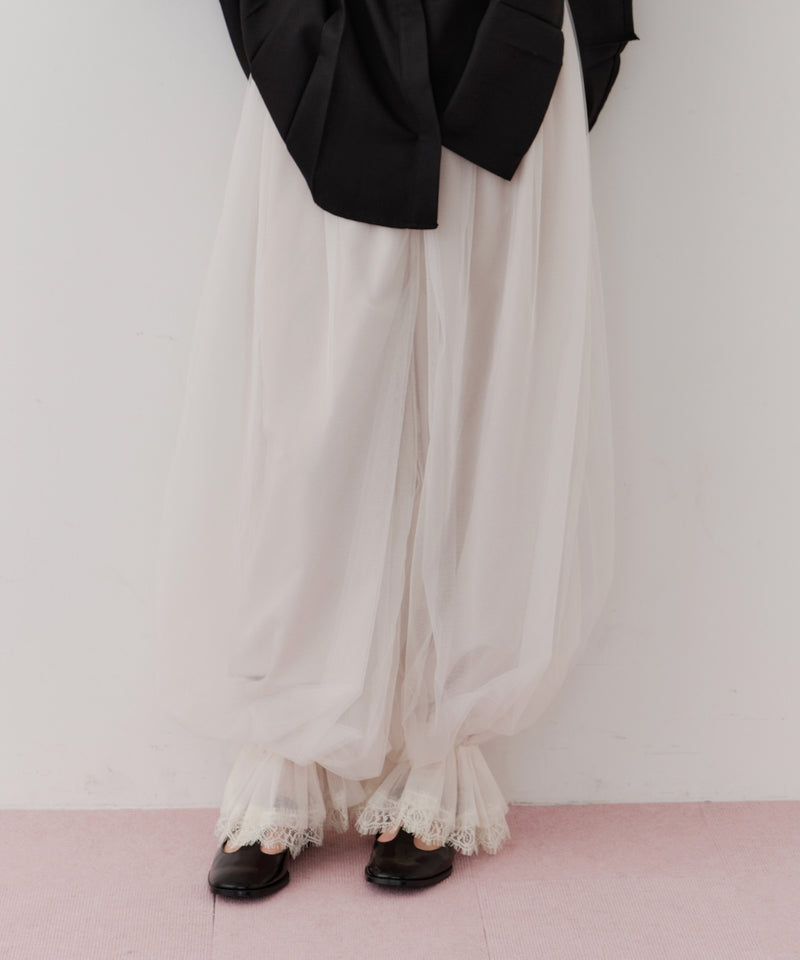 【一部カラー予約】【J1U by LA BELLE ETUDE】裾レースチュールバルーンパンツ