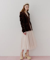 【REVIVAL】【J1U by LA BELLE ETUDE】クラシカルベロアパフスリーブJK