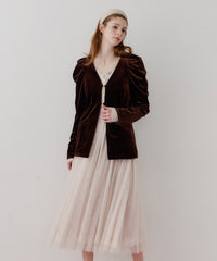 【REVIVAL】【J1U by LA BELLE ETUDE】クラシカルベロアパフスリーブJK