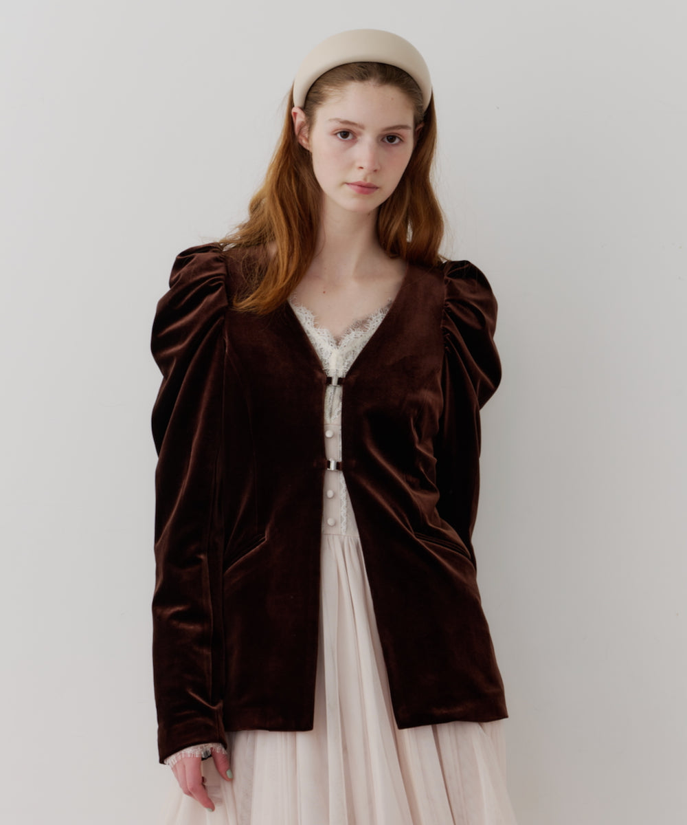 【J1U BY LA BELLE ETUDE】クラシカルパフスリーブジャケット REVIVAL】【J1U by LA BELLE ETUDE】クラシカルベロアパフスリーブJK