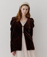 【REVIVAL】【J1U by LA BELLE ETUDE】クラシカルベロアパフスリーブJK